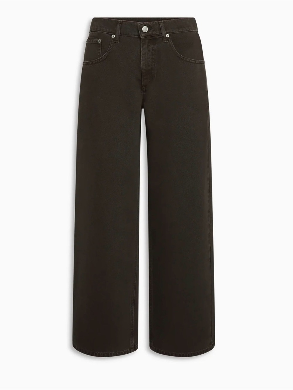 Wide-Leg High-Rise Pants in Dark Brown